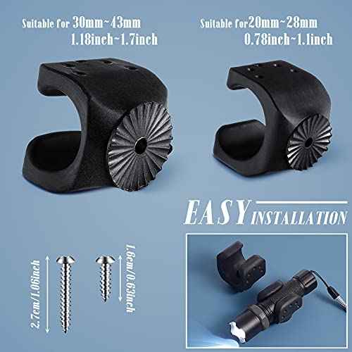 Jetec 4 Pieces Flashlight Mounting Brackets with Screws Versatile Clip Mount for LED Flashlights and Similar Things, Bicycle Car Truck Accessories (2 Big, 2 Small)