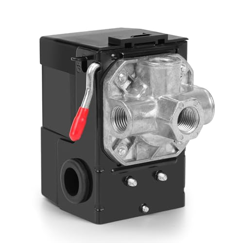 Air Compressor Pressure Switch FB10-4H, 4 Port 1/4" NPT, 95-120 PSI Pressure Control Switch for Air Compressor Parts Replacement, Central Pneumatic, Husky, Campbell Hausfeld Compatible