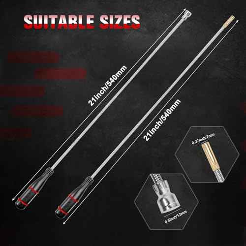 Flexible Magnetic Pickup Tool, 2pcs Powerful Magnetic Sweeper Pickup Tool, 21"Long Flexible Bendable Magnetic Pickup Tool for Hard to Reach Car Keys Bolts Nuts Usb Screws