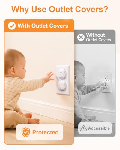 TrusTot Baby Proof Outlet Covers 24 Pack - Child Safety Plug Protectors with Rotatable Locking