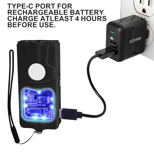 FIGHTSENSE Flashlight Stun Gun for Self Defense ? Rechargeable Stun Gun for Women ? Compact & Powerful Self Defense Flashlight