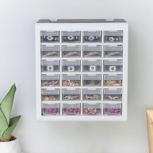 Gonice 24-Drawer Plastic Hardware Organizer, Screw/Nuts & Small Parts Storage Cabinet (Screw Organizer variation)