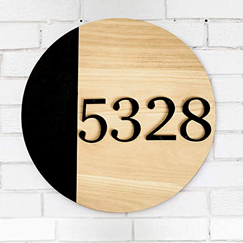 HASWARE Black House Number Sign 4 Inch Modern Zinc Alloy Door Numeral - 1