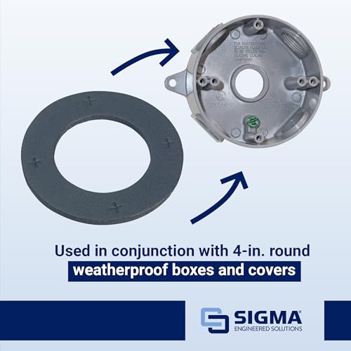 SIGMA ENGINEERED SOLUTIONS 14002 Round Weatherproof Gasket, 4-inch Compatibility, Black, 2-Pack