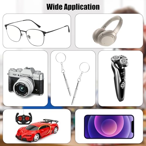 12 Pcs Keychain Eyeglass Screwdriver 3 in 1 Screwdriver Key Steel Eyeglass Screwdriver Eyeglass Screwdriver Repair Kit with Keychain Portable Screwdriver Hand Tools