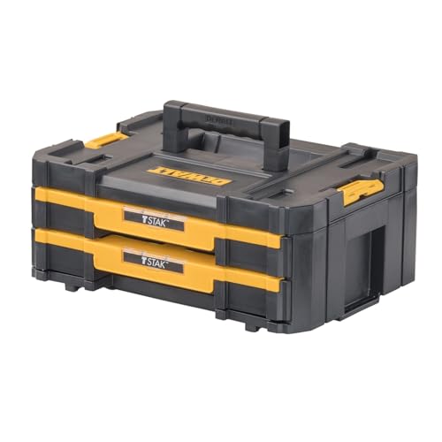 DEWALT TSTAK Tool Storage Organizer with Double Drawers 17.3x12.3x6.9 in, Holds Up to 16.5 lbs