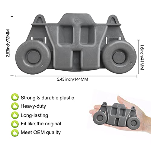 W10195416V 4pk Dishwasher Wheel Replacement for Maytag KitchenAid Whirlpool Kenmore - 1.59in x 2.83in