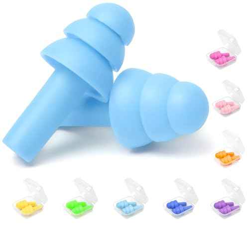 Earplugs for Sleeping Noise Cancelling, Reusable Ear Plugs? Super Soft, Silicone Ear Plug, for Sleeping 8 Pairs, Swimming, Snoring, Concerts, Work, Noisy Places (Color)