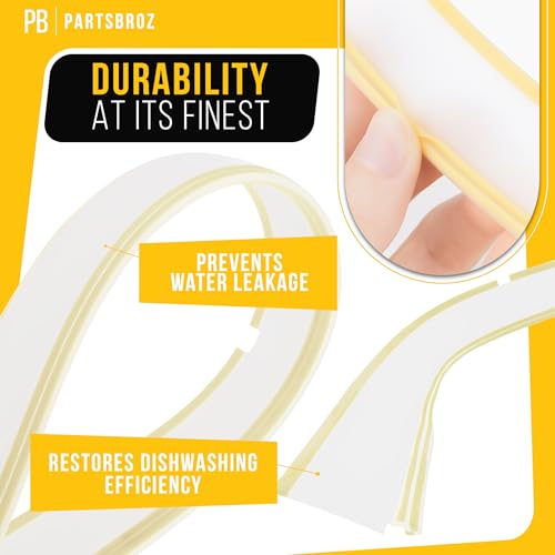 PartsBroz 809006501 Dishwasher Bottom Door Gasket - 2 Pack for Frigidaire/Kenmore/Crosley