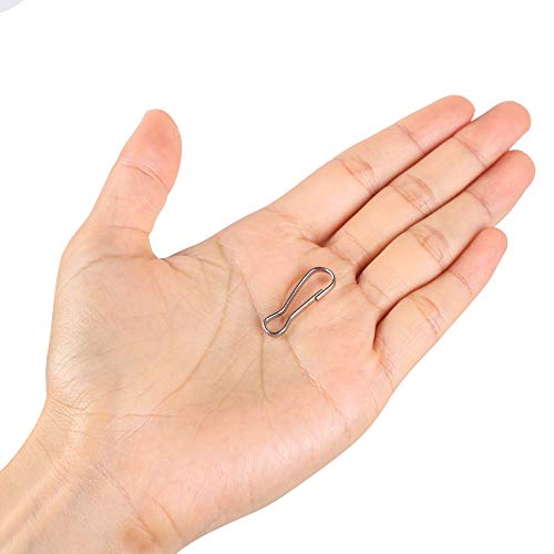 Newflager 1 Inch Stainless Steel Spring Hooks 100 Pack, Rust-Proof Lanyard Clips