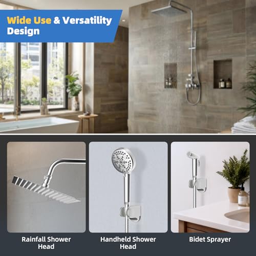 Hibbent 0.5 Inch All Metal Shower Head Flow Control Valve Chrome Model 1