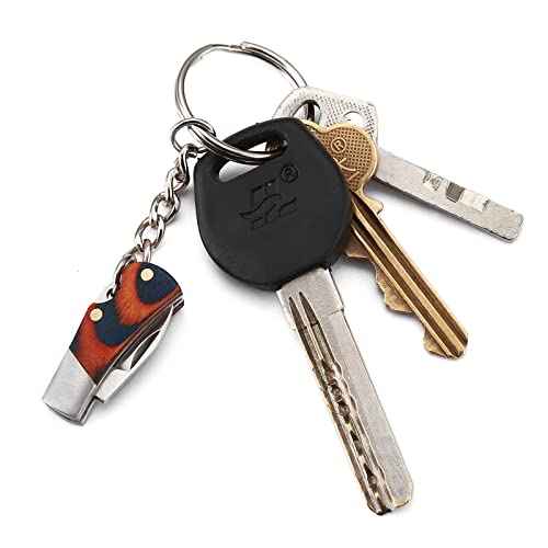 2PCS Small Pocket Knives, Mini EDC Stainless Steel Folding Knife with Colorful Wood Handle