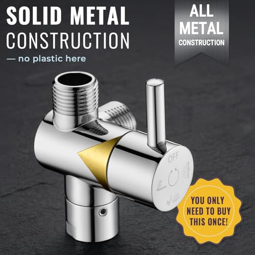 G-Promise Chrome Solid Metal High-Flow Shower Diverter Valve with Pause Function
