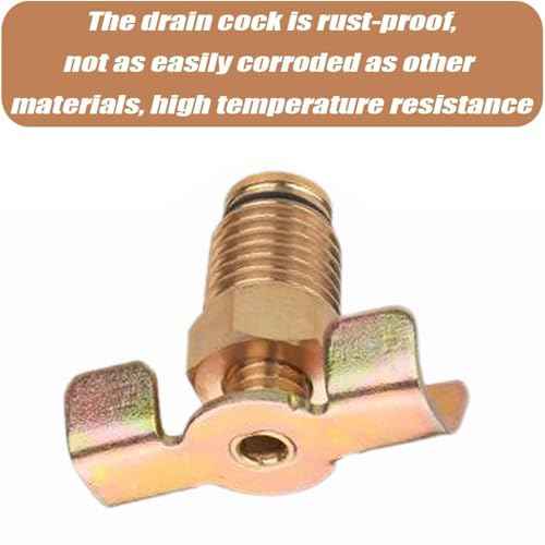 2Pcs 1/4 Brass Air Hose Fitting, Air Compressor Blowdown Valve, Air Tank Valve, NPT Male External Drain Cock Drain Switch With Handle