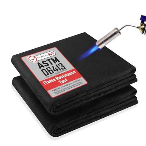 kanhiro Carbon Felt Welding Blanket Fireproof - 2 Packs 20" X 36" Heat Resistant Fabric 1800¡ÆF High Temp Insulation Pad, Flame Retardant Protective Mat for Soldering Welding Brazing Plumbing