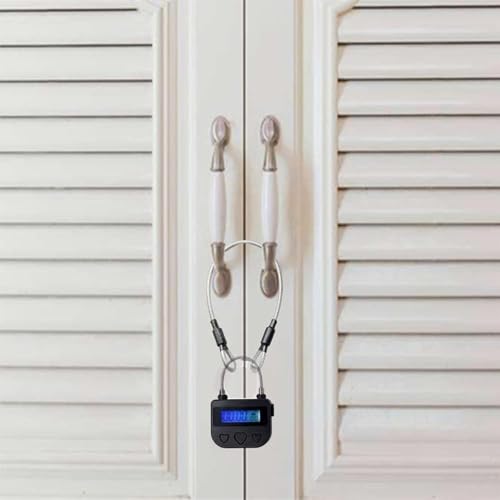 GONRIDASH Black Electronic Time Padlock 99H Max Timer LCD Rechargeable