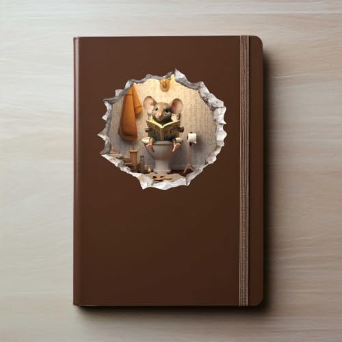 Toilet Mouse Hole Wall Decal - 3D Effect Whimsical Wall Sticker for Kids & Home Decor
