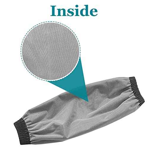 Yzurbu Arm Sleeves Covers, PU Oversleeves Protector for Arm with Elastic Cuffs, Waterproof, Oilproof, Acid Resistant