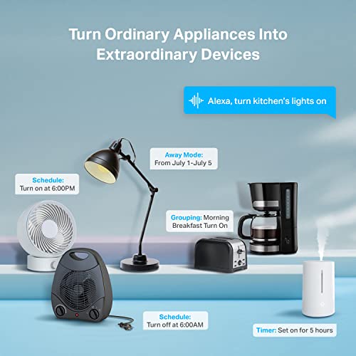 Kasa Smart Plug Ultra Mini 15A 4-Pack Wi-Fi Outlet Compatible with Alexa & Google