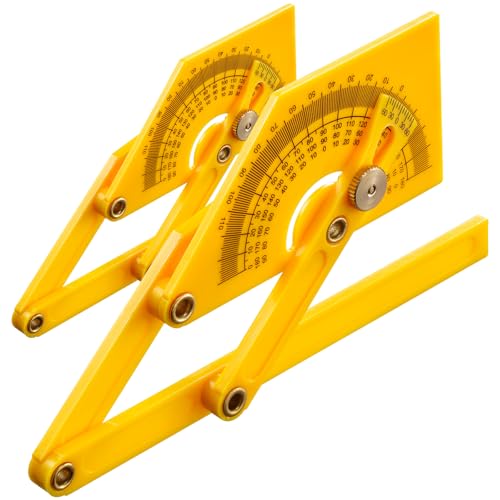 2-Pack Adjustable Protractor Angle Finder with Lock Knob 0°-180°