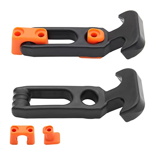 BokWin 2 Pcs Rubber Draw Latch T Handle,4.3 Inch Flexible Hasp Latch for Tool Box Golf Cart Cooler(Orange)