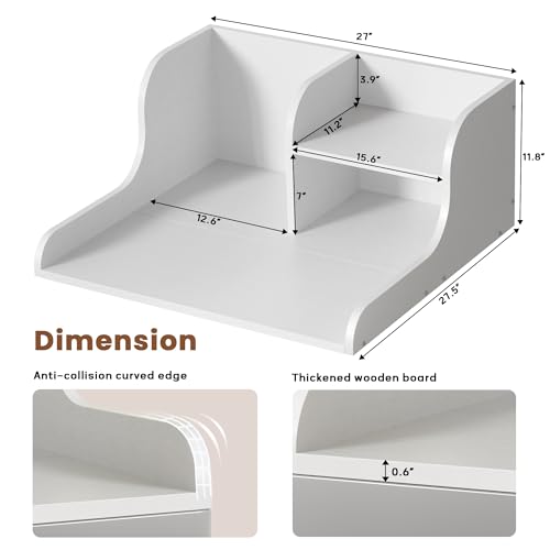 DTK White Single Washer Countertop with Shelf - Laundry Organizer & Drying Surface