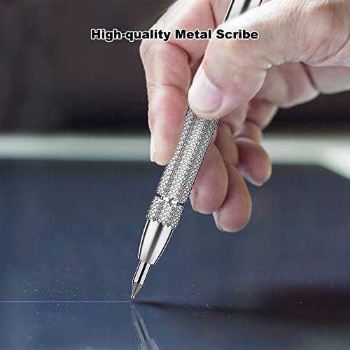 Glieskir 2-Pack Tungsten Carbide Scriber with Magnet & 10 Tips - Silver
