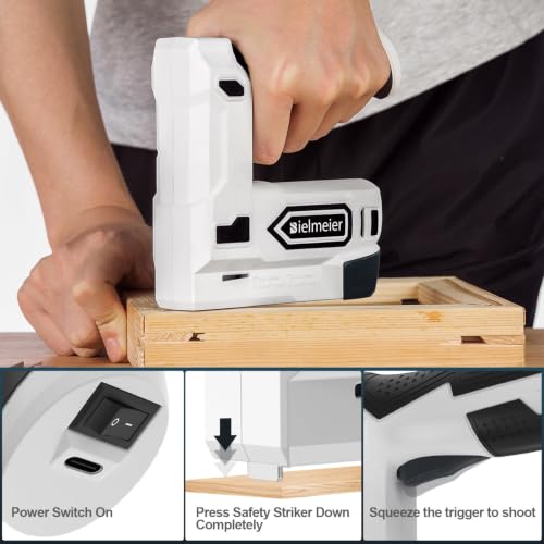 Populo Black 2-in-1 Cordless Staple Gun & Brad Nailer, 4V Battery Powered
