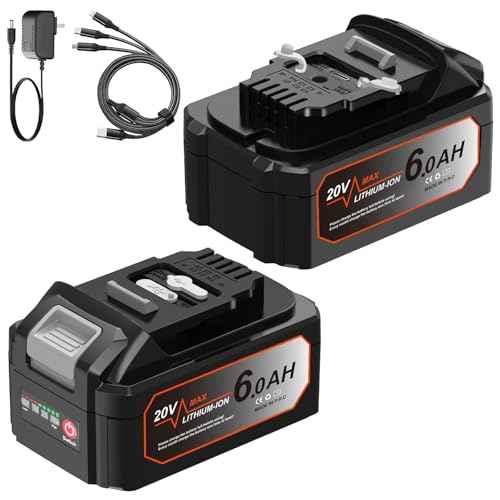 ASPRO 2Pack 6AH Capacity Replacement for Dewalt 20V Max Battery, Compatible with 20 Volt Dewalt Batteries DCB207 DCB204 DCB201 DCB200 Series Power Tools