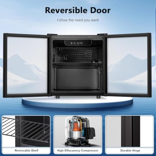 Antarctic Star Black 1.3 Cu.Ft Wine & Beverage Cooler with Glass Door