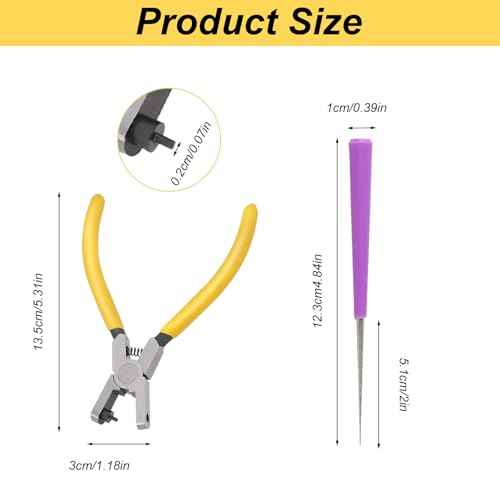 2PCS Band Leather Punching Pliers 2.0mm Belt Punch Tool for Belt Punching Tool Lace Punch Hand Wrist Strap Leather Punching Tool for DIY Craft Shoes Fabric