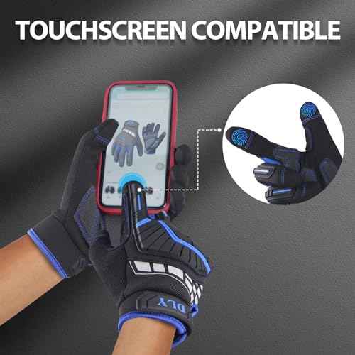 Heavy Duty Work Gloves, Impact Protection Mechanic Gloves, Synthetic Leather Work Gloves, Touchscreen Capable