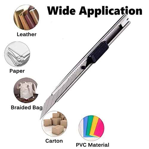 9mm Snap Off Utility Knife 3 Pack High Hardness Retractable Box Cutters with 30 Pcs Snap Off Blades,Art Craft Hobby Cutter 9mm Knife for Home Office Workstation