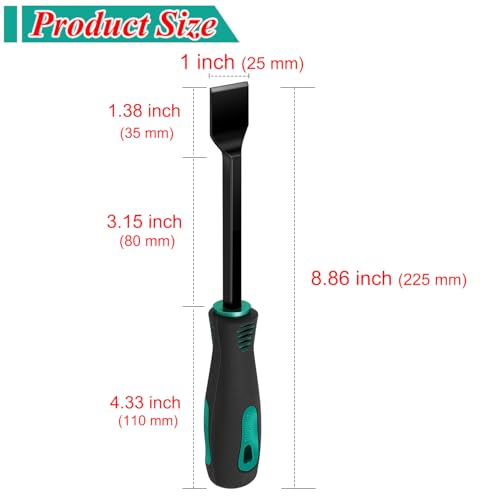 Scraper Head Gasket Scraper, High Hardness Chrome Vanadium Steel with Non-Slip Rubber Handle Scraper, Gasket Scraper for Removing Gaskets,Rust, Paint,Varnish (1 '')