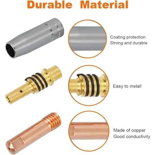 FORTON MB15 15AK Contact Tips 0.035"/0.9mm M6 & Tips Holder Diffuser & Shield cup & Torch Neck For MB15 (0.030'')