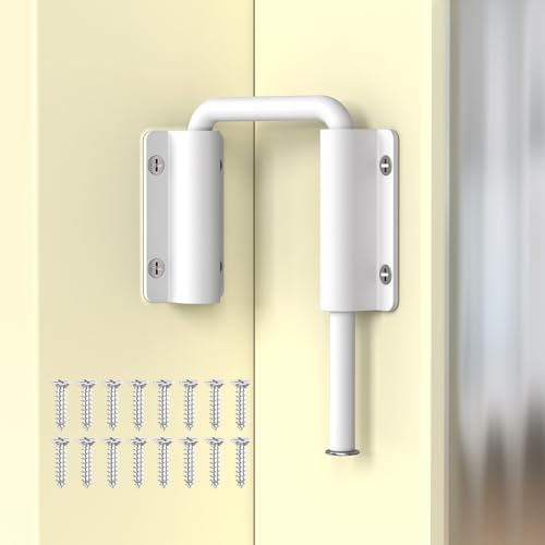 Mixizigoz White Sliding Door Loop Lock Latch 2-3/8 Inch - 1PC