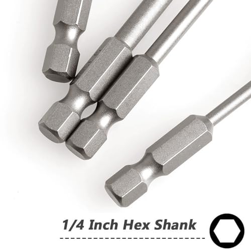 12 Pieces Magnetic Slotted Screwdriver Bit Set, 1/4 Inch Hex Shank Flat Head Drill Bits Insert Bits 2 Inch Length, SL2/2.5/3/4/5/6 Impact Driver Bit for Power Drilling, Set of 2