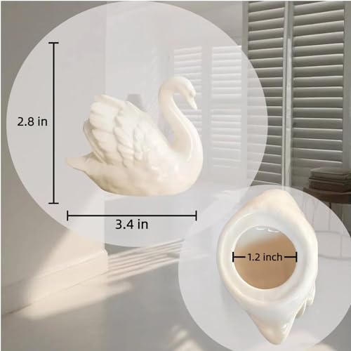Bnrkmeb White Swan Decorative Ceramic Toilet Bolt Covers - Easy Install