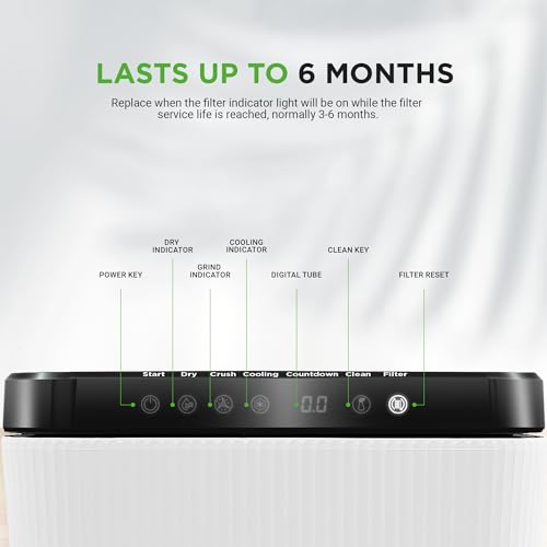 NutriChef Black Replacement Composter Filter for 3L Countertop Bin - Charcoal Activated Refills