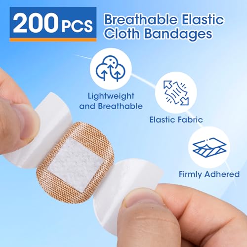 400PCS Round Waterproof Latex-Free Bandages - Small Circular Adhesive Wound Covers, Assorted Fabric & Waterproof Styles (Variation: 400P Bandages)
