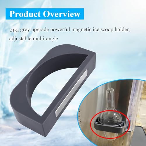 1 Pc Grey Upgrade Powerful Magnetic Ice Scoop Holder with Adjustable Multi-Angle