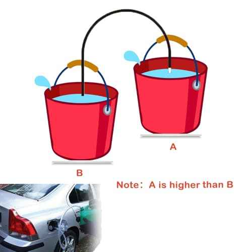 Shaker Siphon Hose for Fuel Transfer Pump 1/2'' Copper Valve Syphon Hose Gas Siphon Pump for Gasoline, Oil, Diesel, Water, Liquid Self Priming Shaker Siphon Hand Pump Tube (6 feet)