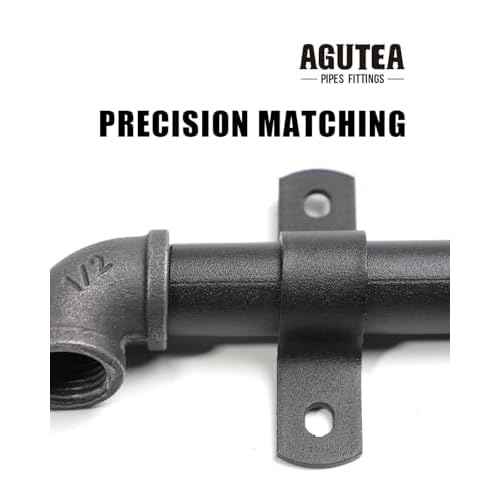 Black Durable U-Clamps Metal Pipe Clamps Double Hole Double Hole Pipe Strap DIY U-Bracket (Pack of 6) (1/2 INCH)