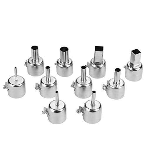 Hot Air Nozzle 10Pcs/set Heat Gun Nozzle Hot Air Soldering Nozzle Well Sealed High Strength for 850 Hot Air Soldering Station
