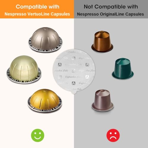 AIEVE 120 Pcs Aluminum Foil Lids for Nespresso Vertuo Reusable Pods – 62mm Pack