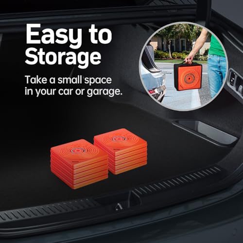 BATTIFE 4 Pack 18-Inch Collapsible Orange Traffic Cones with Reflective Strips & Storage Bag