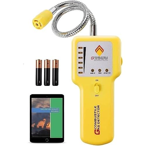 Gas Leak Detector ? Portable Natural Gas Sniffer for Propane, Methane, LPG, LNG, Fuel & Sewer Gas ? Combustible Gas Detector with 12" Flexible Probe for Home, RV, Industrial Use