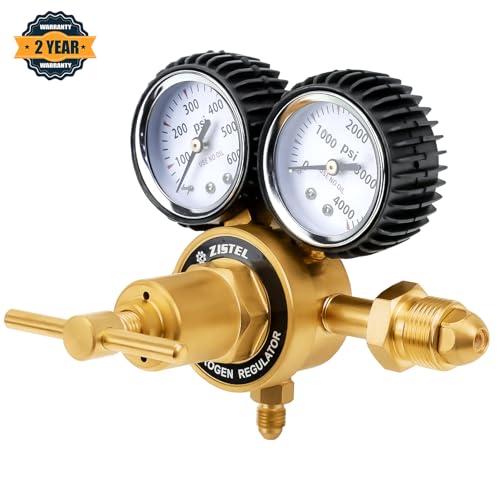 Nitrogen Regulator 0-600PSI Delivery Pressure CGA580 Inlet Connection and 1/4'' Male Flare Outlet Connection, Nitrogen Tank Regulator