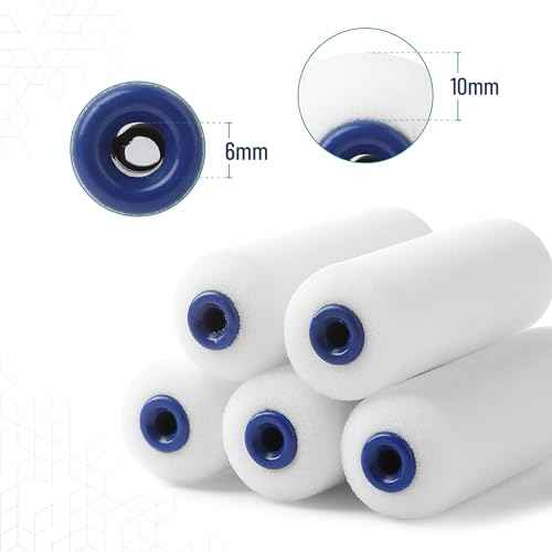 Bates- 4 Inch Foam Paint Roller Set, 8 pcs, Small Paint Roller Kit, 1x Black Plastic Paint Tray, 1x Tray Liner, 1x Roller Frame & 5X Foam Covers