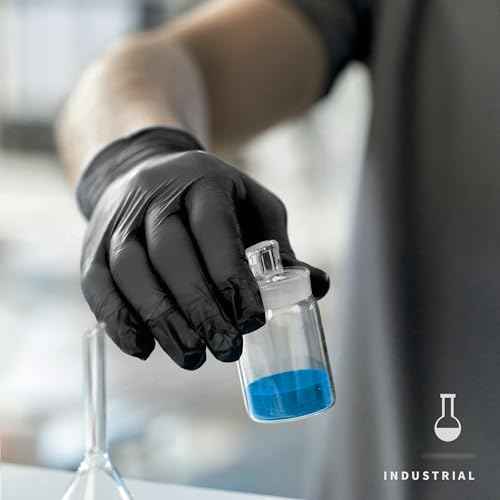 Nitrile Disposable Gloves, 4.5 Mil Black Powder-Free Latex-Free Food-Safe Glove for Exam, Tattoo, Food Prep, 100 Pcs